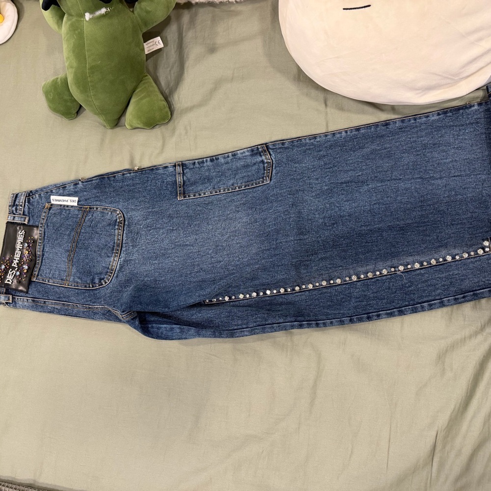 Des Phemmes Rhinstone High Rise Jeans - Picture 3 of 4
